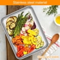 thumbnail image 6 of FUYGRCJ 2PCS Toaster Oven Pan, 10.43x8.07x0.98inch Baking Sheet Multipurpose Toaster Oven Tray, 304 Stainless Steel for Commercial and Home Baking, 6 of 10