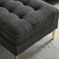 thumbnail image 5 of 85" Boucle Yarn Fabric Sectional Sofa Couch with Reversible Chaise, L-Shape Couch with Bolster Pillows and Metal Legs, Convertible Sofa for Living Room Apartment Small Space, Dark Grey, 5 of 7