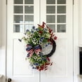 thumbnail image 2 of Fuebueo 17.7 Inch 4th of July Decorations Wreath for Front Door, Patriotic Independence Day Wreath with Stars and Stripes Bow, Red White Blue Artificial Flower Wreath for Wall Window Outdoor Hanging, 2 of 6