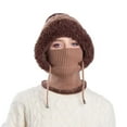 thumbnail image 2 of Fufafayo under $5 Warm Knitted Hat, Knitted Winter Hat, 3 in 1 Beanie Scarf Mask Combo, Fleece Lined Outdoor Cap, Cold Weather Head Neck Protection, Ski Sports Commuting Gear, 2 of 6