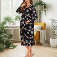 thumbnail image 5 of Yuyamidu Snowflake Long Sleeve Bathrobe for Women Colorful Light Zipper Up Housecoat Zip Front Robe Christmas Sleepwear Long Spa Robes Size L Comfy Mid-Calf Length Nightgowns, 5 of 7