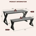 thumbnail image 2 of QinaQin Juego de mesa de cocina para 4 con 2 bancas, comedor ahorrador de espacio con estructura metálica resistente, ideal para cocina o departamento, 2 of 7
