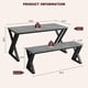 thumbnail image 2 of QinaQin Juego de mesa de cocina para 4 con 2 bancas, comedor ahorrador de espacio con estructura metálica resistente, ideal para cocina o departamento, 2 of 7