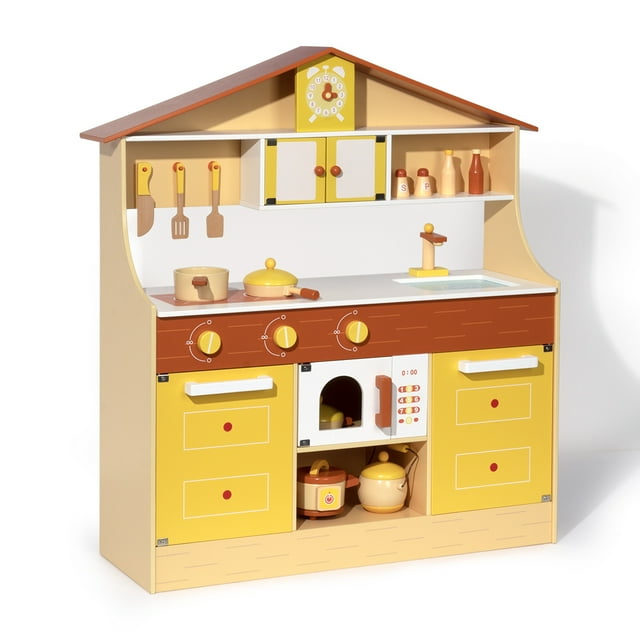 Hommoo Kitchen Set for Kids Wooden Play Kitchen Toy Kitchen Sets for Gift, Kitchen for Toddlers