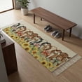 thumbnail image 5 of Kitchen Runner Rugs, Farmhouse Cow Sunflower Burlap 2'x4' Throw Rug with Tassels, Rustic Wooden Fence Washable Soft Floor Carpet Runner for Hallway Bedroom Bathroom Laundry Room, 5 of 9