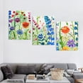 thumbnail image 4 of Shadudu Flowers Butterflies Field Canvas Wall Decor Triptych Set for Living Room Bedroom Office Decor, 12x16 Inches, Unframed, Water-Resistant 12"x16"x3pcs, 4 of 6