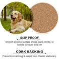 thumbnail image 5 of GZHJMY 4Pcs Round Cute Golden Retriever Sitting in The Outside Ceramic Coasters with Cork-Backed for Coffee Drink, Cup Mat Absorbent Stone Coasters, 5 of 5