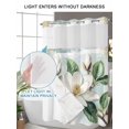 thumbnail image 4 of No Hook Cloth Fabric Shower Curtain with Snap in Liner, Country Flowers Waterproof Shower Curtains Set with See Through Top Window, Spring Botanical Magnolia Branches Bath Curtains Shower 60"x72", 4 of 6