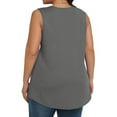thumbnail image 7 of Plus Size Tank Tops for Women Solid Color Sleeveless Crew Neck Plication T Shirts Summer Tops Casual Tees Loose Fit Shirts Solid color Wrinkle Blouse, 7 of 7