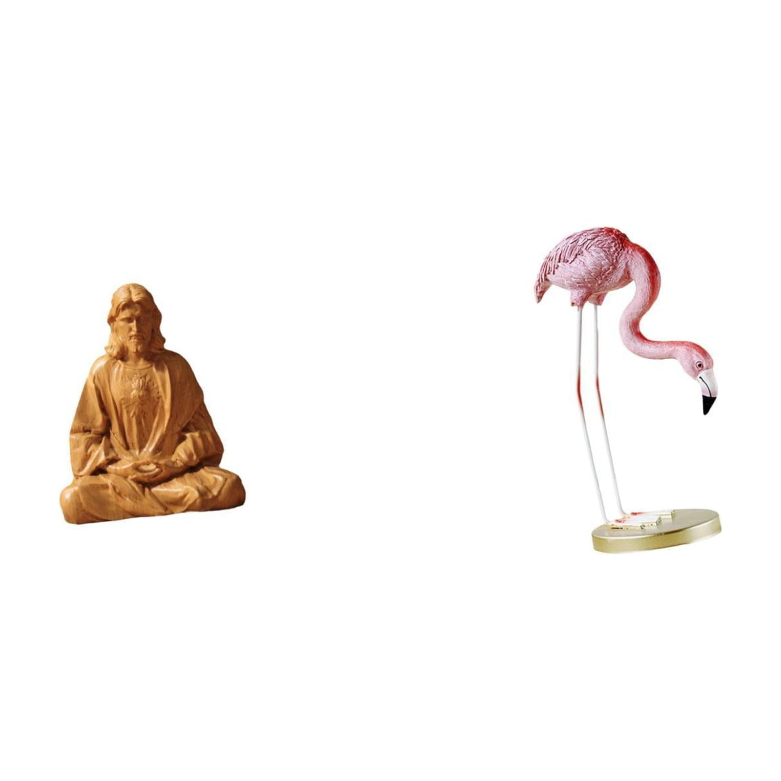 Heart of Jesus Statue Flamingo Resin Sculpture Catholic Figurine Artwork Modern Art for Home Garden Office
