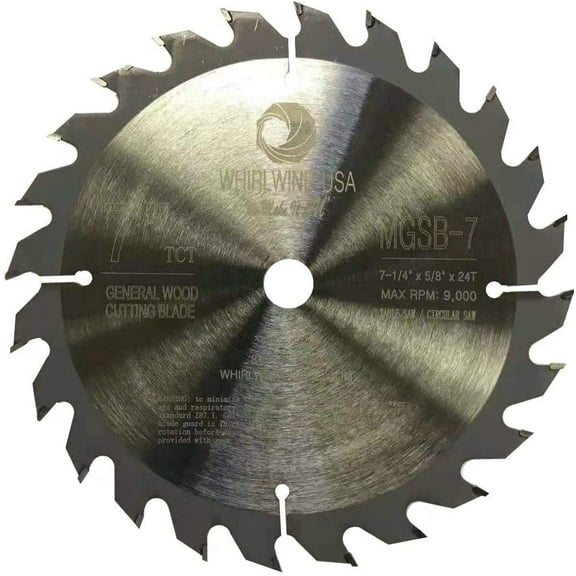 Whirlwind USA MGSB 7 1/4 Inch 24 Teeth Circular Saw Blade for Wood and Metallic