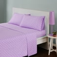 thumbnail image 4 of Home Essence Teen Polka Dot 180 Thread Count Cotton Sheet Set, Purple, Full, 4 of 6