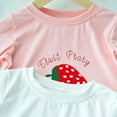 thumbnail image 4 of Cowsor Girls Strawberry Print Shirts Long Sleeve T-Shirts Letter Graphic Tees Fall Cotton Tshirts Tops, 4 of 5