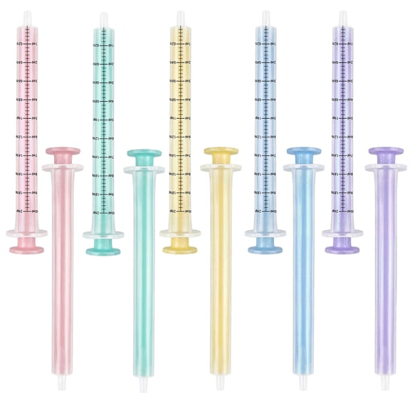 Gufastore Baby Medicine Dispenser Oral Syringe Plastic Without Needle Leak Proof Dosing Tools Multicolor 10 pack 10ml