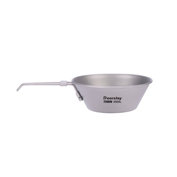 Cuenco de titanio Doorslay 300ml / 450ml Cuenco de titanio Ultraligero para acampar Cena Recipiente para comida con marcador de volumen para el hogar Al aire libre Camping Senderismo Mochilero Abanopi Cuenco de titanio