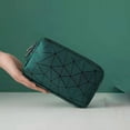 thumbnail image 1 of Outdoor Portable Wallet Storage Bag Cosmetic Pouch Travel Clutch Bag For Money Rhombic Lattice For Credit Card Coin Purse Lipstick Bag Cosmetic Bag Makeup Storage Bag GREEN L, 1 of 8