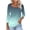 Green, variant on Women's Casual T-Shirt Gradient Color Square Neck Three-Quarter Sleeve Loose Fit Fashion Top, Hot Pink S