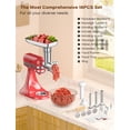 thumbnail image 2 of Stainless Steel Meat Grinder Attachment for KitchenAid Mixer, Food Grinder Attachment Anti-Corrosion, 18-Piece Set Includes 3 Seamless Sausage Stuffers, 4 Grinding Plates, 2 of 7