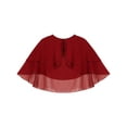thumbnail image 3 of HULIJA Women's Chiffon Shawl Wraps Sheer Shrug Cropped Bolero Open Front Cape Cover Up For Wedding Burgundy One Size, 3 of 4
