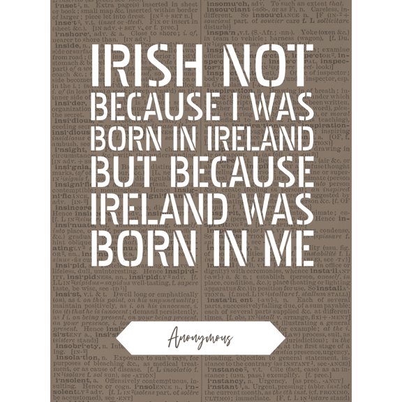 Dictionary Page Quote St Patricks Day Ireland Irish Extra Large XL Wall Art Poster Print
