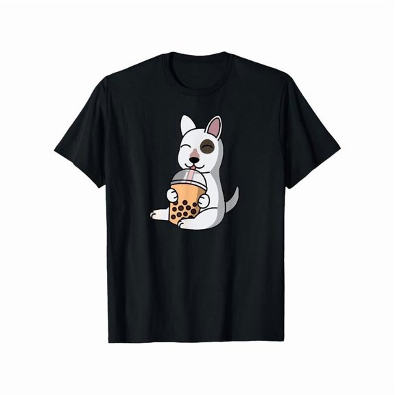 Funny Graphic Tee,Tops Has English Bull Terrier Dog Print,Round Neck Regular Fit T-shirts, Size(S-5XL)
