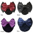 thumbnail image 2 of Hair Accessories Women Girls Headdress Bowknot Decor Hair Clip Barrette Bun Cover Snood Net PURPLE, 2 of 8