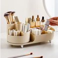 thumbnail image 3 of Qarigey Organizador de maquillaje giratorio de 360°, organizador de almacenamiento de maquillaje multifuncional y de fácil acceso, Bolsas de maquillaje Blanco crema, 3 of 6