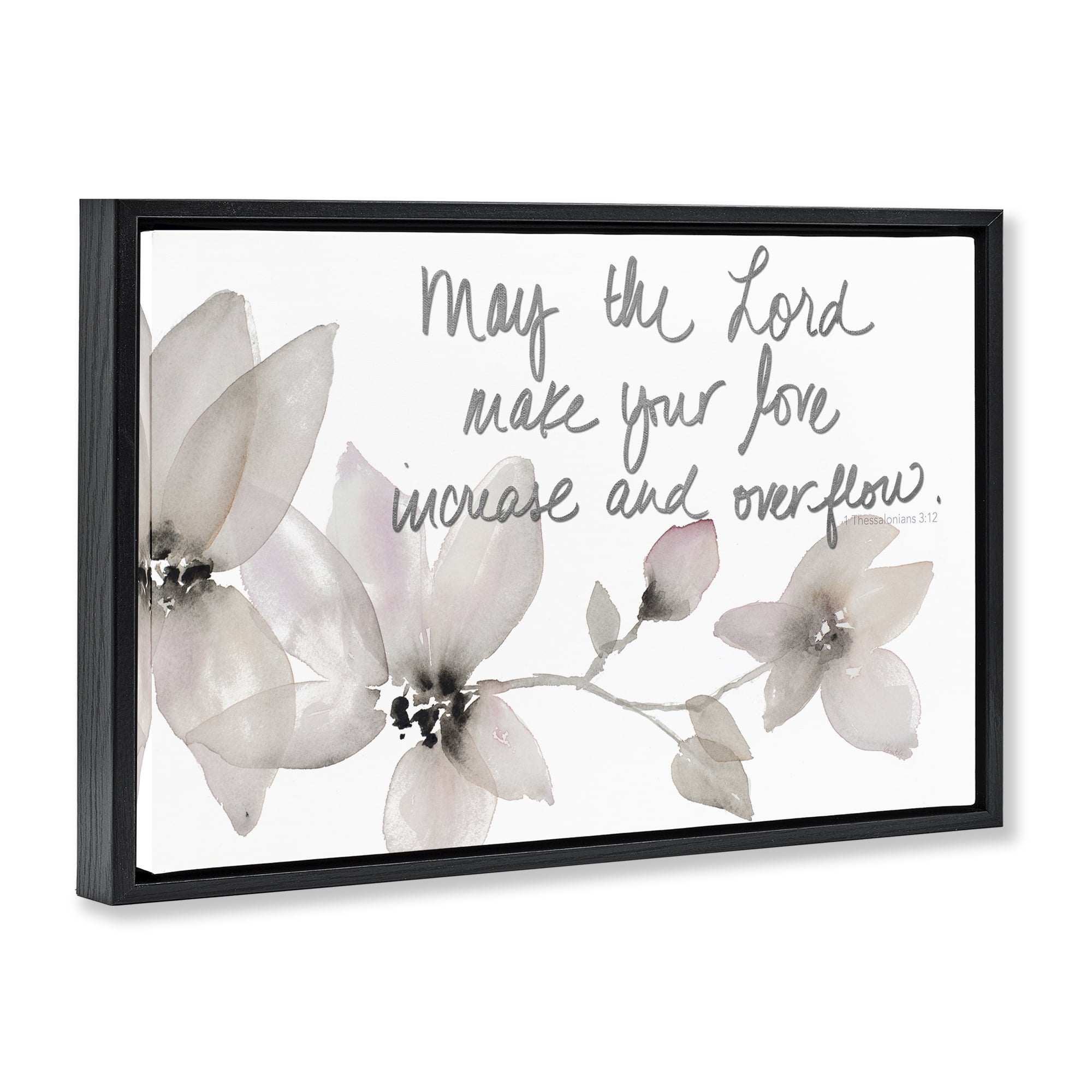 Stupell Industries Love Increase & Overflow Black Framed Floater Canvas Wall Art, design by Lanie Loreth