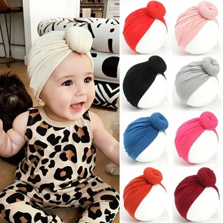 

Licupiee Newborn Toddler Kids Baby Girl Boy Turban Knot Cotton Beanie Hat Winter Warm Cap