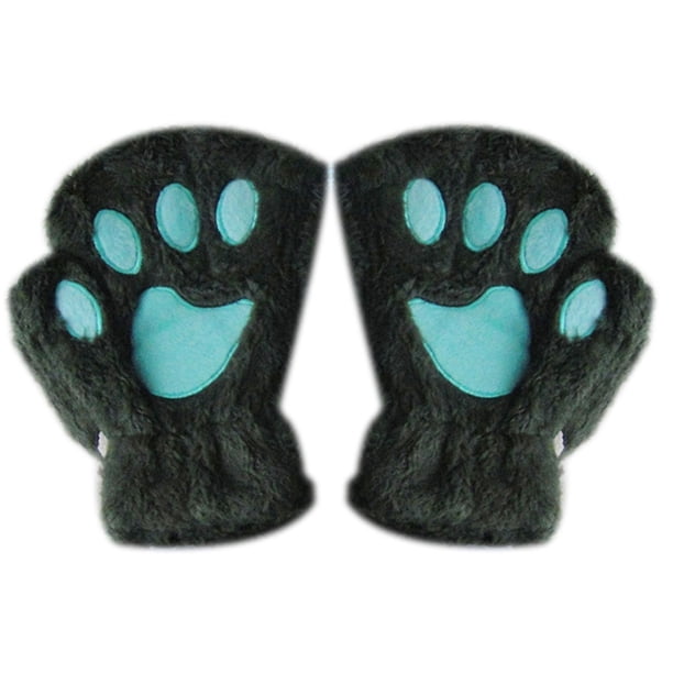 Sonducket Gato felpa garra guante novedad Halloween toalla medio cubierto mujeres mitones guantes sin dedos guantes y mitones verde Sonducket PS13236-07