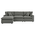 thumbnail image 2 of Modway Commix 4-Piece Outdoor Patio Sectional Sofa in Charcoal, 2 of 10