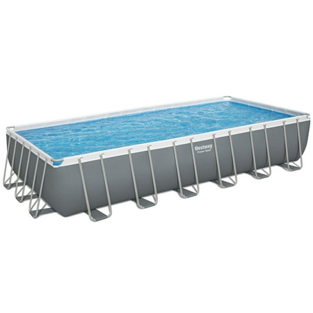 UPC: 0821808061464 | Bestway: Power Steel 24 X 12 X 52 Above Ground Pool Set -7937 Gallon Rectangular Outdoor Family Pool Includes ChemConnect Dispenser Sand Filter Pump Ladder & Cover