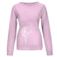 thumbnail image 6 of Womens Plus Size Tops 2023 Fashion Long Sleeves Casual Shirts Printed Round-Neck Sweatshirt Pullover Loose Tunic Tops on Clearance, 6 of 7