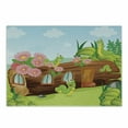 thumbnail image 1 of Tree Cutting Board, Friendly Smiling Worms in Wooden Tree House Animal Image, Decorative Tempered Glass Cutting and Serving Board, Small Size, Apple Green Chocolate, by Ambesonne, 1 of 1