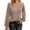 01-Khaki, variant on Women's Solid Color Round Neck Long Sleeve Loose Tee with Lace Panel Detail - White - S