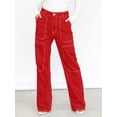 thumbnail image 3 of High Waist Straight Leg Jeans, Red with Contrast Stitching, Wide Leg Style (US, Alpha, Small, Regular, Regular, Red), 3 of 5