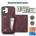 thumbnail image 5 of Nalacover Wallet Crossbody for iPhone 12 mini Phone Case with Lanyard Strap Credit Card Holder 5.4", PU Leather Protective Handbag Purse Kickstand Bling Diamond Cover Women Girl, Wine Red, 5 of 10