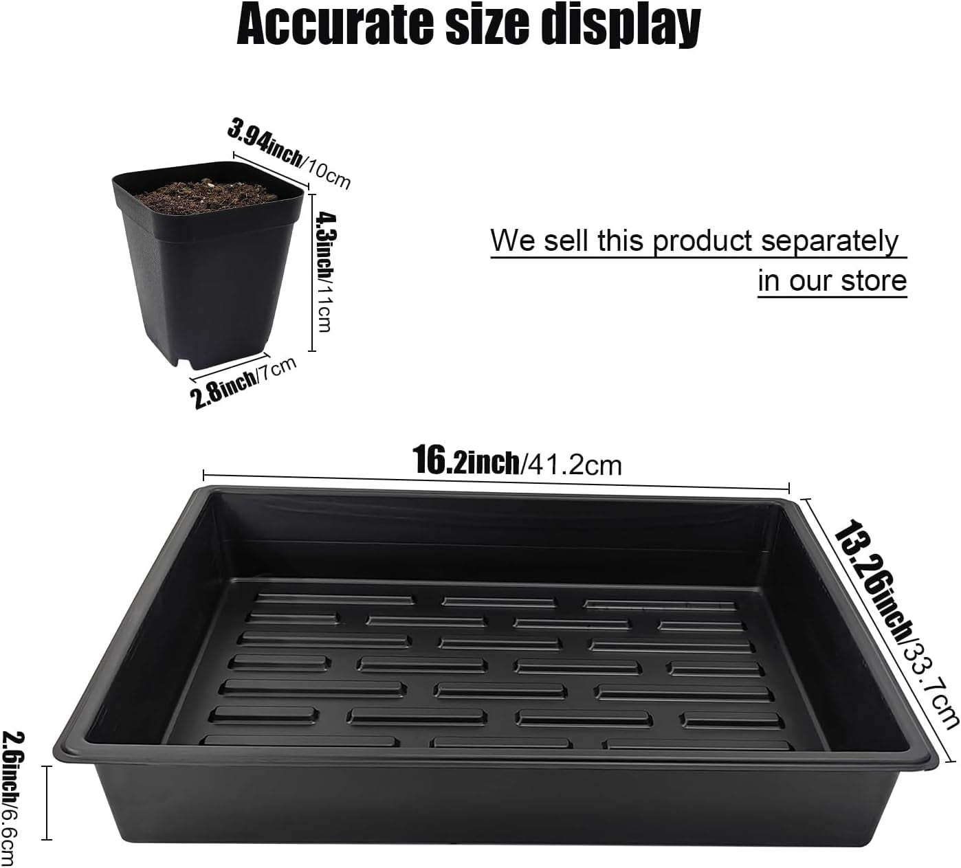 4 inch (10CM) Square Nursery Pots 60pcs, Sturdy Seedlings Trays 5 Pcs, Seeds Starter Germination Tray, Microgreening Planter Propagation Sets