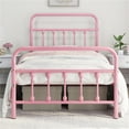 thumbnail image 2 of Yaheetech Classic Iron Platform Bed with High Headboard and Footboard,Twin,Pink, 2 of 8