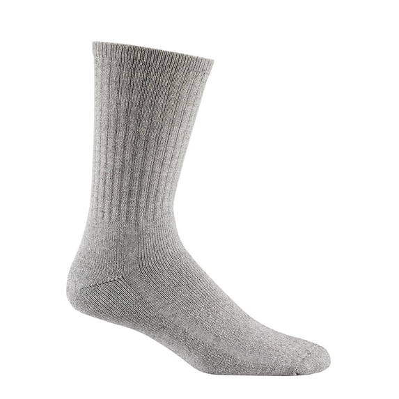 Wigwam Super 60 Crew 3-Pack Socks, Grey, LG Men's 9-12 Women's 10-13