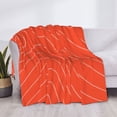 thumbnail image 3 of Honeii Salmon Fish Meat print throw blanket, crafted from cozy cotton flannel, offers versatile home decor as a bedding suitable for all seasons.-50"x40", 3 of 6