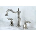 thumbnail image 2 of Kingston Brass KB1976AL Heritage Widespread Bathroom Faucet with Brass Pop-Up, Polished Nickel, 2 of 3