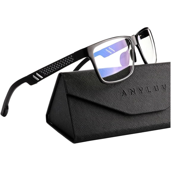 Blue Light Blocking Glasses Men Computer Gaming Lightweight Al-Mg Metal Anti Eyestrain Eye Protection