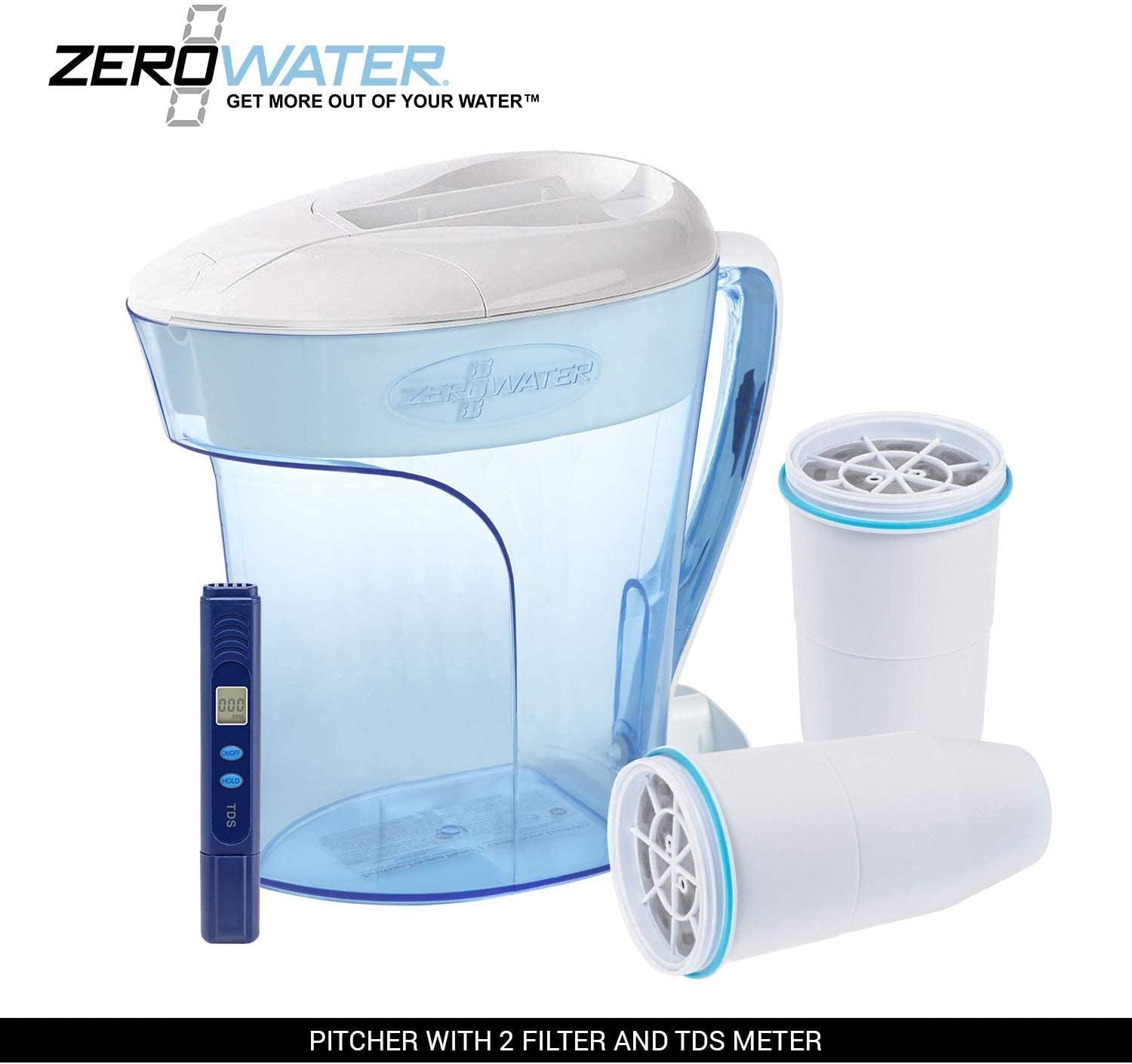 ZP010, 10 Cup Water Filter Pitcher with Water Quality Meter (Pitcher