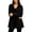 Black, variant on Hooded Rain Jacket for Women Full-Zip Front Long Sleeve Mid-Length Jacket Dressy Snap Placket Drawstring Waist Solid Color Raincoat with Side Pockets XXL