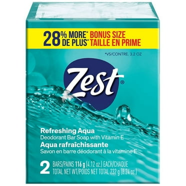Zest Bar Soap Aqua 4.12 oz x 2 pack Pack of 3