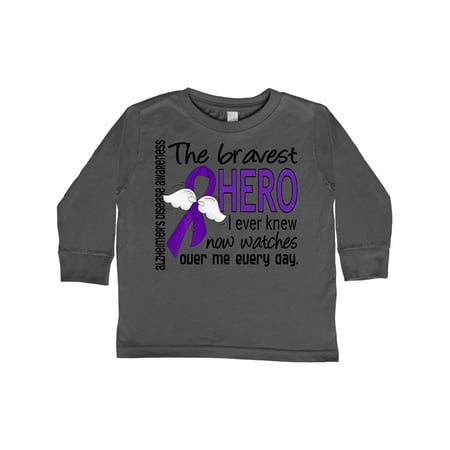 

Inktastic Alzheimer s Disease Bravest Hero I Ever Knew 1 Gift Toddler Boy or Toddler Girl Long Sleeve T-Shirt