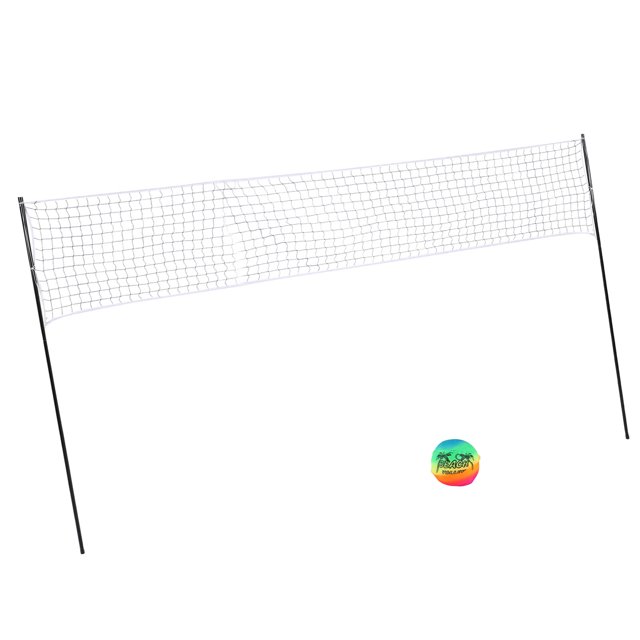 Portable Volleyball Set, Strong Support Steel Poles Foldable Standard Site Boundary Complete Volleyball Set for Beach for Kids Adults