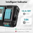 thumbnail image 3 of DC18RD 18V Dual Charger For Ma*kita BL1830 BL1415 BL1430 BL1840 BL1850 BL1860 14.4V-18V Li-ion Battery Replacement 3A Charger, 3 of 7