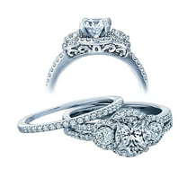 2.50 Carat Princess cut Diamond and Man made diamond moissanite Wedding Ring Set with 18k Gold Plating